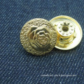 golden colors customised types fasteners metal buttons for pants